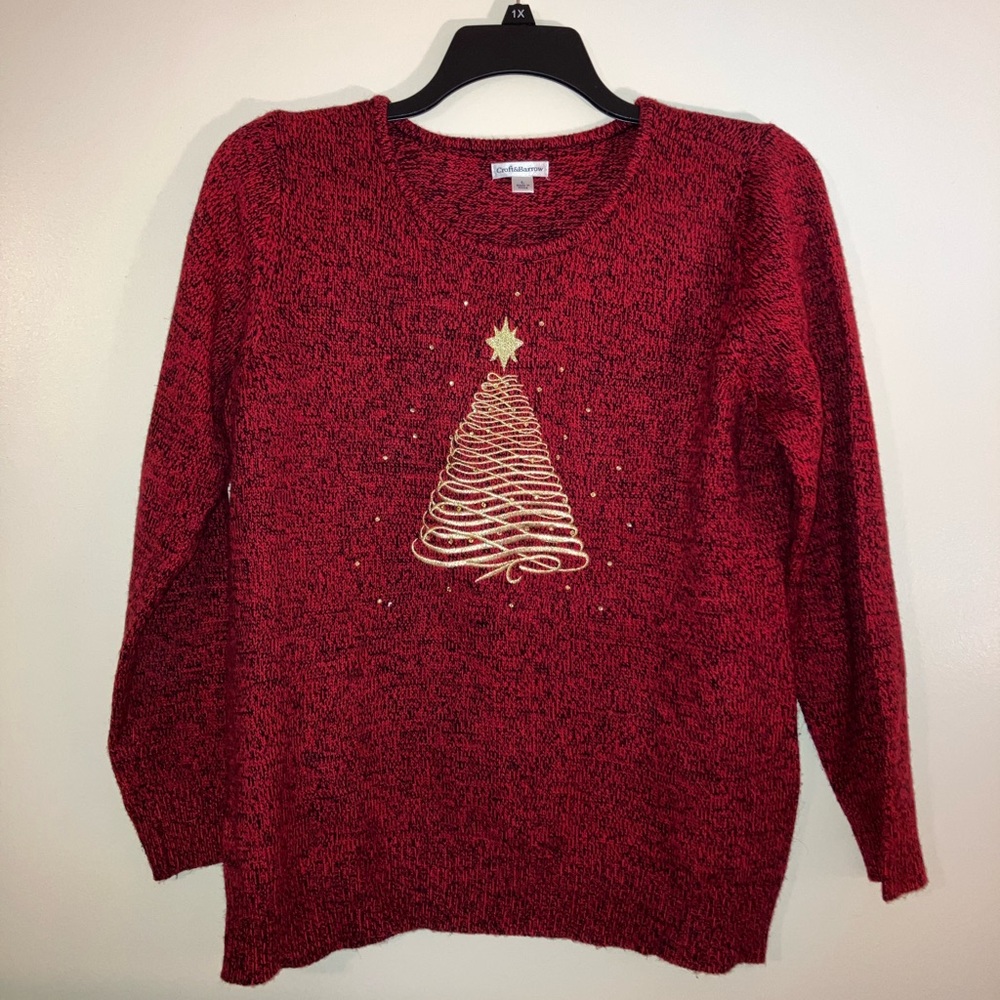 Croft & Barrow large L Christmas tree sweater holiday winter